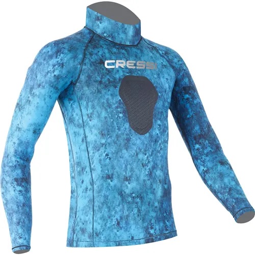 Rash Guard, Hunter with Chest Pad Blue Medium - Budget Marine