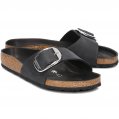 Sandals, Regular Madrid Fettleder Big Buckle Black
