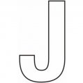 Letter, J Vinyl Adhesive 3″ White