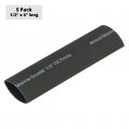 HeatShrink, Adhesive 1/2″ Length:6″ Black 5 Pack