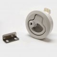 Latch, Flush Pull with Lock White Plastic oØ:61mm