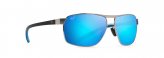 Sunglasses, The Bird Fr: Chrome/Black Lens: Blue Hawaii