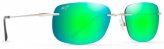 Sunglasses, Ohai Frame: Matte Silver Lens: MAUI Green