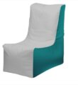 Bean Bag Chair, Marine Wedge Small Light Grey/Teal