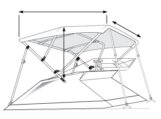 Frame, Bimini Top Aluminum 3-Bow Height:42″ Width:73-78″ Length:6′