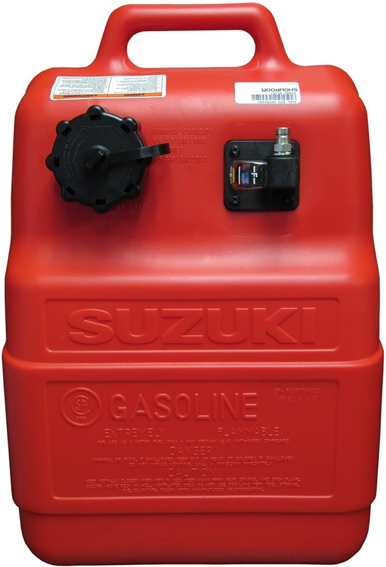 Fuel Tank, Portable with Gauge 6.6Gal Red Budget Marine