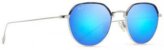 Sunglasses, Island Eyes: Matte Silver Blue Lens: Blue Hawaii