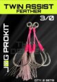 Hook, Twin Assist Feather Pink 3/0 2Pk