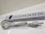 Power Strip 6 Outlets Grey