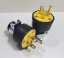 Plug, 125V 15A In-Line Male 3Pin Round Yellow