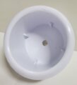 Drink Holder, Recessed White Plastic with Drain