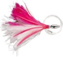 Lure, Flash Feather Rigged Trolling 5″ Pink/White