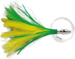 Lure, Flash Feather Rigged Trolling 5″ Yellow/Green
