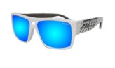 Sunglasses, Irie Floating Polarized Frame: Glossy White Lens: Ice Blue Mirror