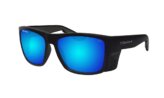 Sunglasses, Clutch Floating Polarized Frame: Matte Black Lens: Ice Blue Mirror with Removable Safety Shield