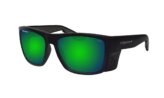 Sunglasses, Clutch Floating Polarized Frame: Matte Black Lens: Green Mirror with Removable Safety Shield