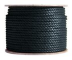 Twisted Rope, Polyprop 3/16″ Black per Foot 1200′ Roll
