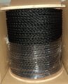 8 Strand Rope, Plaited Nylon 1/2″ Black per Foot