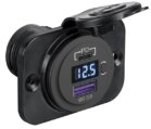 Power Socket, with Double USB & Voltmeter