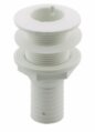 Thru-Hull, with Hose Barb & Washer Thread:1″ Length:25mm White