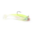 Lure, Rigged Shad Chartreuse/Red Mouth 3″ 5Pk
