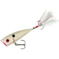 Lure, Boss Pop Topwater Popper 3″ 3/8oz Dressed Treble Bone Shiner