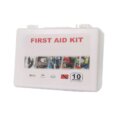 First Aid Kit, 10 Piece with Poly White Case