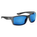 Sunglasses, Rafter Floating Frame: Matte Black Lens: Blue Mirror