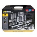 Socket Set, SAE/Metric 3/8″ Drive with Hex Keys Pro-Grade 66Pc