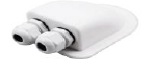 Cable Pass Entry Box, Double Hole White 11.3 x 9.3 x 3.9cm