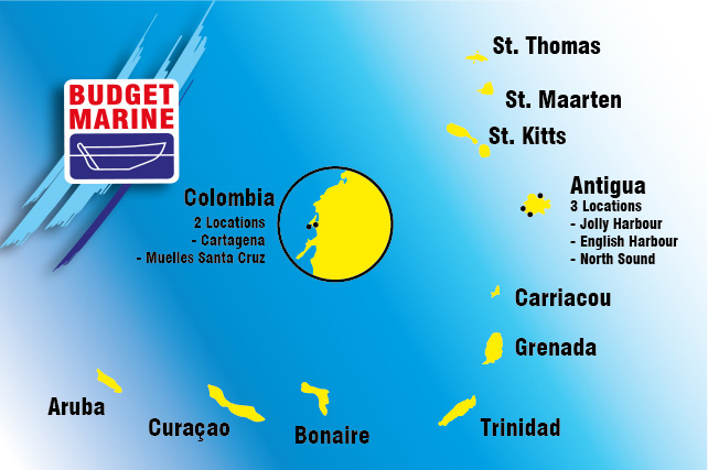 Budget Marine, The Caribbean's Leading Chandlery. 14 Locations in the Caribbean.