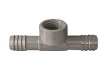Combination Tee, 1/2” Female Branch: NPT Barbed Male x Male PVC
