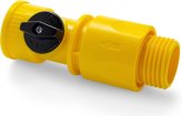 Hose Connect, with Shut Off Valve Yellow