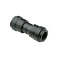 Union Connector, 15mm Plastic Black