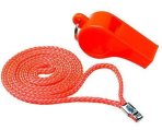 Whistle, Orange Plastic with Lanyard