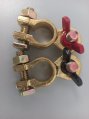 Battery Terminal Set, Brass Pos & Neg w/Wing Nuts Stainless Steel