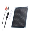 Solar Charger, for Battery Top-up, 10W Portable w/Battery Clips