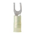 Crimp Spade Terminal, Yellow 12-10ga Fork#10 Nylon Insulated 100 Pack