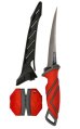 Knife, Fillet Stainless Steel 6″ with Soft Grip Handle & Sharpener