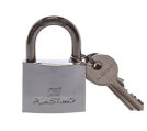 Padlock, Chrome Plated Brass 50mm Wide Shank: Stainless 316
