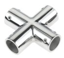 Rail Cross, 90º 4-way PipeØ:25mm-7/8″ L:71/71mm Stainless 316