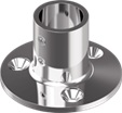 RailTube Base, Round Ø:70mm 90º PipeØ:25mm (1″) Stainless 316