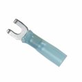 Crimp Spade Terminal, Blue 16-14ga Fork#8 HeatShrink
