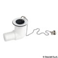 Sink Drain, 90° Bent Hose:Ø 28mm Nylon White